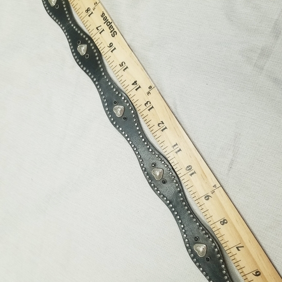 Noosa western studded belt black heart concho leather size 28 NO BUCKLE‎ - Picture 12 of 13